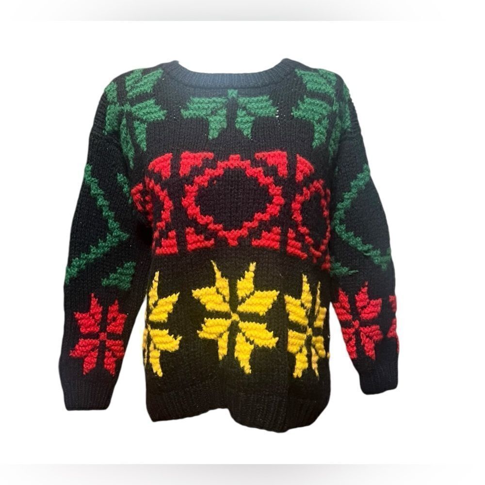 ESPRIT Sport Chunky Wool‎ Sweater Women's Sz S   Snowflake Holiday Retro 90s